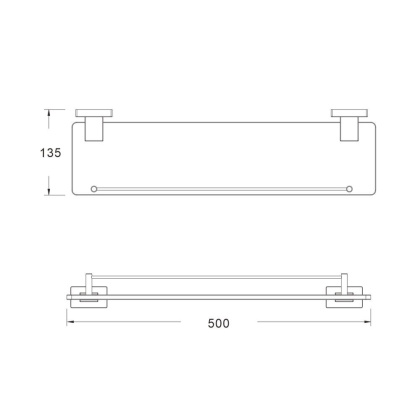 Полка стеклянная, SG5619T Shevanik, Оружейная сталь
