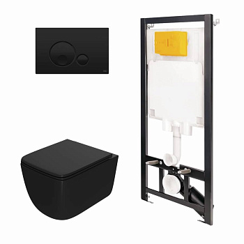 Сет: Инстал.OLI 80 ECO +панель Globe черн., OLI+Унитаз Point Меркурий, чёрный