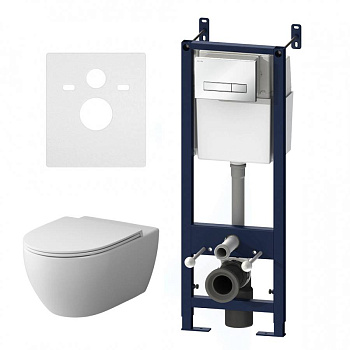 IS30201.111700 Инсталляция с клавишей Start S Белый глянец. с подвесным унитазом Awe FlashClean с сид м/лифт