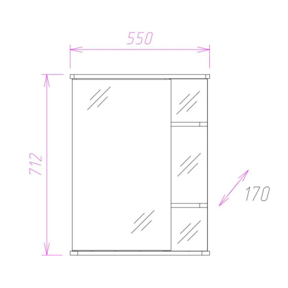 Шкаф-зеркало Onika Карина 55 белый, универсальный Шкаф-зеркало Onika Карина 55 белый, универсальный