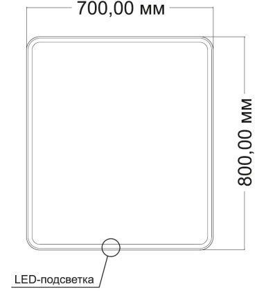 Зеркало LED VLM-3VC700 700х800 c сенсорным выключателем и диммером