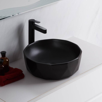 Раковина накладная керамическая черная BB1409H301