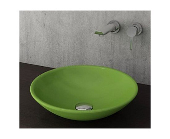 Раковина Lucca D400, H100 без перелива, вкл.выпуск с керам.верхом, б/отв.смес.,зеленая 1120-022-0125, шт