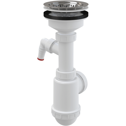 Сифон для мойки с нержавеющей peшeткой DN115 и штуцером Сифон для мойки с нержавеющей peшeткой DN115 и штуцером