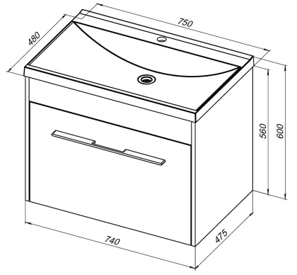 Тумба под раковину Aquanet Августа 75 белый (ручки хром) Тумба под раковину Aquanet Августа 75 белый (ручки хром)