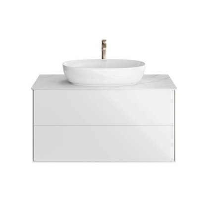 Тумба PLAZA Modern подвесная с ящиками 100, белая глянцевая PLB.M.100.2\WHT