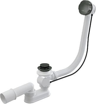 Сифон для ванны автомат комплект, металл GUN METAL-глянец Сифон для ванны автомат комплект, металл GUN METAL-глянец
