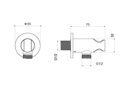 Шланговое подсоединение с держателем AQUATEK AQ2460CR  Шланговое подсоединение с держателем AQUATEK AQ2460CR