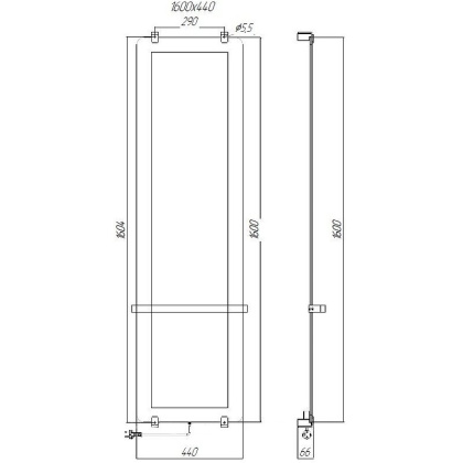Полотенцесушитель электрический Allen Brau Infinity 160x44 8.21005.GL (без креплений) Полотенцесушитель электрический Allen Brau Infinity 160x44 8.21005.GL (без креплений)