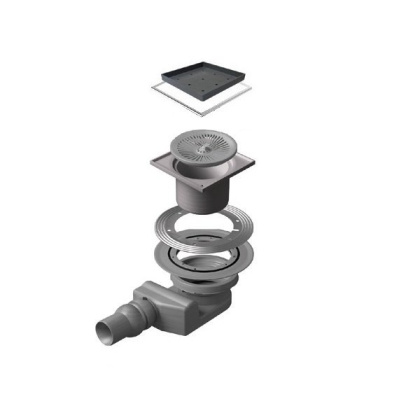 13000086 Точечный трап 150х150 мм Confluo Standard Ceramic 2, полая под плитку, с рамкой Исполнение: Хром  13000086 Точечный трап 150х150 мм Confluo Standard Ceramic 2, полая под плитку, с рамкой Исполнение: Хром