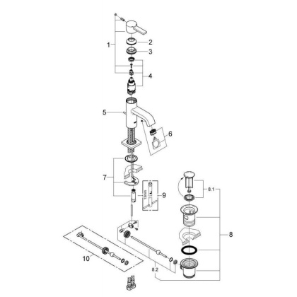 Смеситель однорычажный для раковины, GROHE Allure, M-Size, хром (32757000) Смеситель однорычажный для раковины, GROHE Allure, M-Size, хром (32757000)