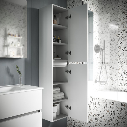 Шкаф-пенал SANCOS Urban подвесной белый глянец, 350х300х1600 мм, арт. PUR35W