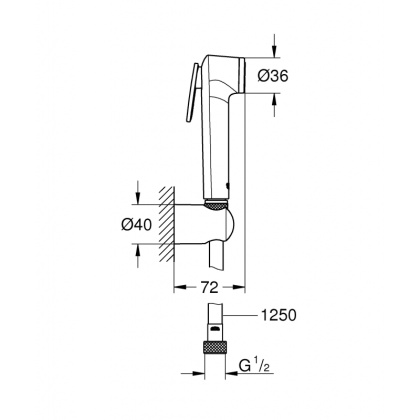 Душ гигиенический Grohe Tempesta-F 26354000 хром Душ гигиенический Grohe Tempesta-F 26354000 хром