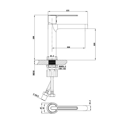 Смеситель для раковины Rondo VBF-1R1MB однорычажный, черный