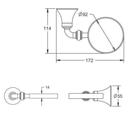 Ершик для унитаза, RG1200 Rose, Хром Ершик для унитаза, RG1200 Rose, Хром
