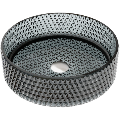 Умывальник чаша накладная круглая (цвет черный) Cristal 360*360*112мм