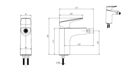Смеситель для биде AQUATEK AQ1018CR ВЕГА  Смеситель для биде AQUATEK AQ1018CR ВЕГА