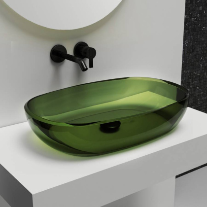 Раковина накладная прозрачная ABBER Kristall AT2805Emerald зеленая Раковина накладная прозрачная ABBER Kristall AT2805Emerald зеленая