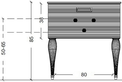 Тумба Linea 80 белая+Хром_Комплект 842-080-WCR Boheme
