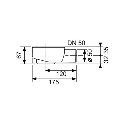 Сифон TECEdrainline «заниженный» DN 50 боковой слив