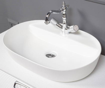 Раковина керамика овальная под смеситель Белая VALLESSI Раковина керамика овальная под смеситель Белая VALLESSI