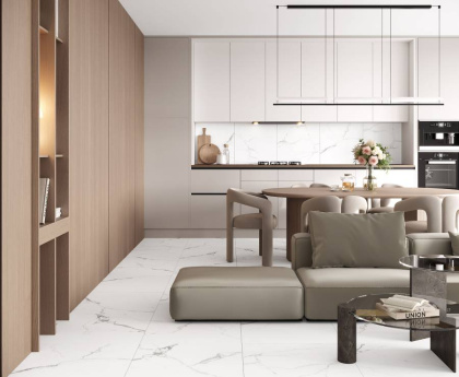 Керамогранит Laparet 26_3 Pristine White  White (60смх60смх9мм) (4шт_1,44м2) полированный, м2