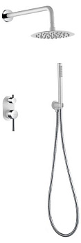 Смеситель встроенный + верхний+ ручной душ Uno. Белый Хром Смеситель встроенный + верхний+ ручной душ Uno. Белый Хром