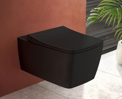Подвесной безободковый унитаз Metropole Rim-Ex, цвет Матовый Черный Подвесной безободковый унитаз Metropole Rim-Ex, цвет Матовый Черный