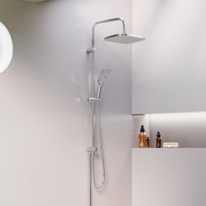 953000000 Gala душ.система: верх.душ 300*210 мм, ручн.душ 3 ф-ции 110*260 мм, штанга 1050-1450, Хром