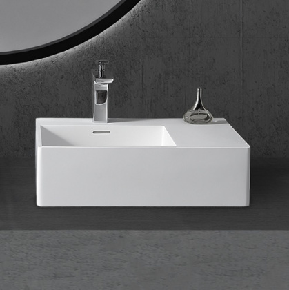 Раковина подвесная ABBER Stein AS2644 L белая матовая Раковина подвесная ABBER Stein AS2644 L белая матовая