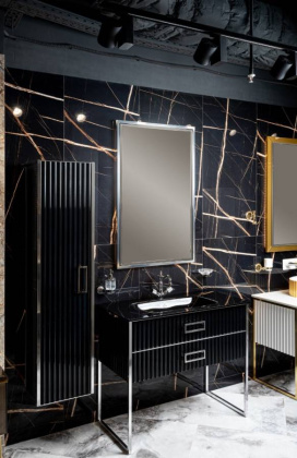 Зеркало MONACO с подсветкой 70*110CM глянец черная+хром 566-BCR Boheme Зеркало MONACO с подсветкой 70*110CM глянец черная+хром 566-BCR Boheme