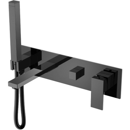 Смеситель для ванны встроенный Qubic Shinny Gun Metal