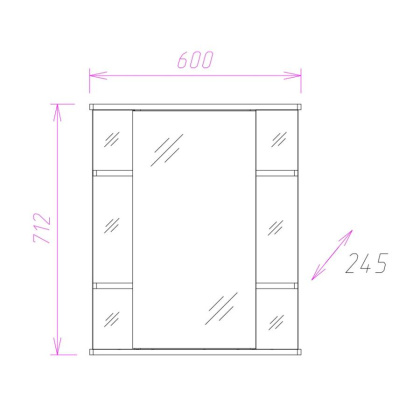 Шкаф-зеркало Onika Глория 60 белый, правый, с подсветкой