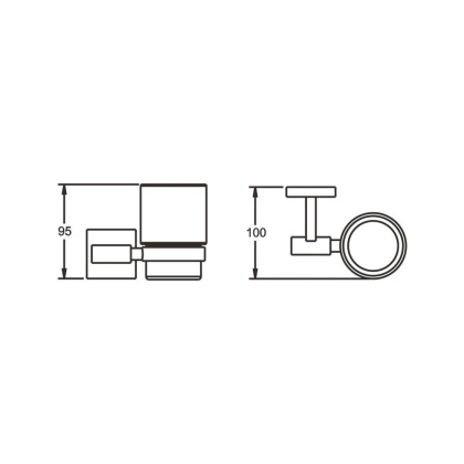 Стакан керамический с держателем, RG3012H Rose, Золото с черным
