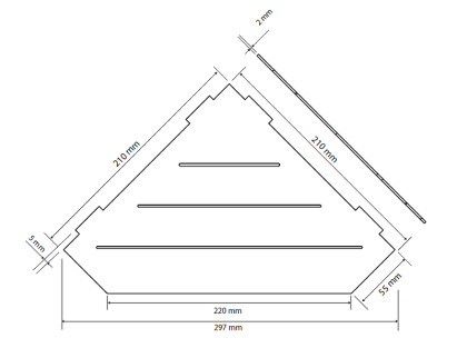 Душевая полка Bemeta Cytro 101302445 угловая, Хром матовый