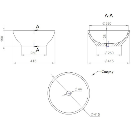 Раковина Salini Gloria 03 41.5х41.5 1102203M Раковина Salini Gloria 03 41.5х41.5 1102203M