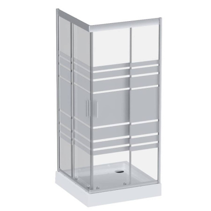 W45G-403-090TM Tender Squre Slide 90. Душевое ограждение, 90x90, профиль Хром, стекло прозрачное, бе