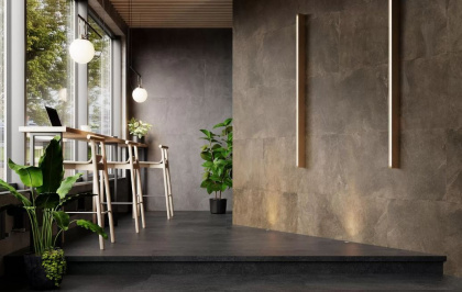 Ступень угловая клееная Про Стоун черный  33x33x0,9