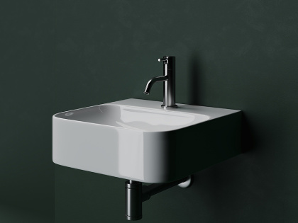 Умывальник AURA с 1 отверстием для смесителя, без перелива 430*390*135мм