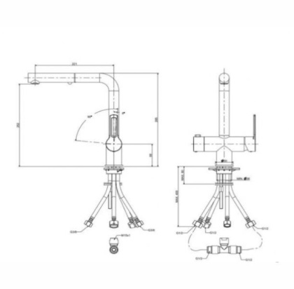 Смеситель для кухни Paffoni Ringo RIN295BO Смеситель для кухни Paffoni Ringo RIN295BO