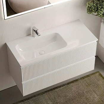 Тумба подвесная SANCOS Snob R левая 995х445х500, c двумя ящиками оснащенными доводчиками, Bianco , арт.SNR100LW