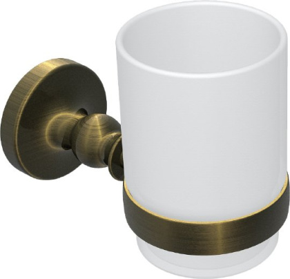 Подстаканник одинарный RUSH Crete, 10х6х13 см, цвет белый с бронзой, CR35310