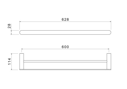 Полотенцедержатель двойной 600 мм AQUATEK AQ4430CR ЛИРА