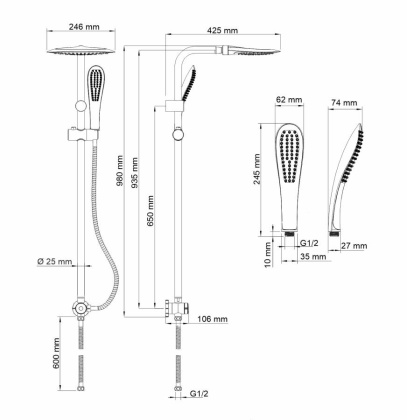 A045 Душевой комплект Wasserkraft