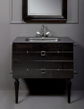 Тумба Piazza 80 черная + Хром_Комплект 841-080-BCR Boheme