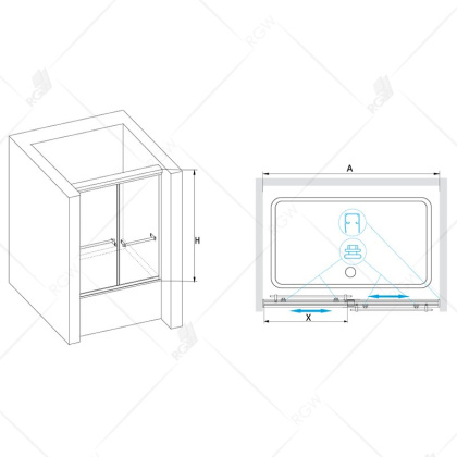 Шторка на ванну RGW SC-60, 01116015-11, 150 x 150 см стекло прозрачное, хром