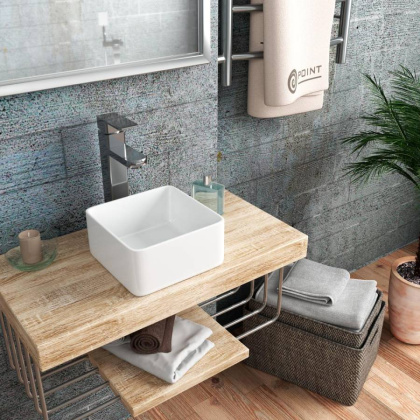 Умывальник Point Аврора 24 PN43101 квадратный, белый Умывальник Point Аврора 24 PN43101 квадратный, белый