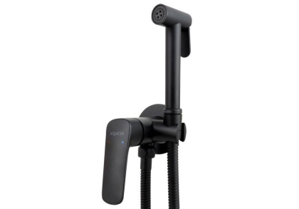 Комплект для гигиенического душа встроенный AQUATEK (cмеситель + гигиеническая лейка + шланг), матовый черный AQ1019MB ВЕГА 