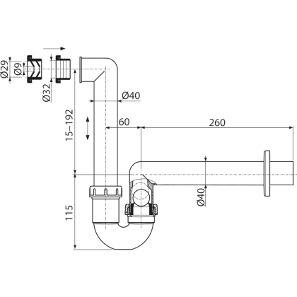 Сифон для сбора конденсата DN40