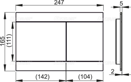 Кнопка управления для скрытых систем инсталляции, нержавеющая сталь-полумат 